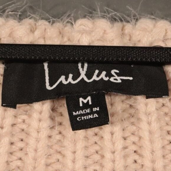 NWT Lulus Feeling It Pale Pink Eyelash Knit Off-the-Shoulder Sweater - Picture 10 of 11